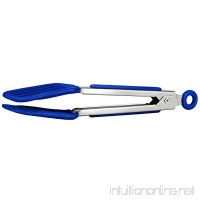 Tovolo Mini Turner Tongs  Flat Silicone Head  Easy-Lock Mechanism  Stratus Blue  8.25" - B00TPWHPMU